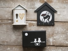 Kalpli Beyaz Ev Anahtar Kutusu