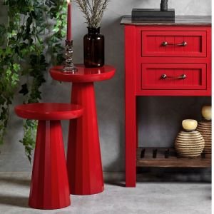 Kırmızı Mantar İkili Sehpa